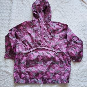 Children's Place Pink & Gray Camo Hooded Jacket Med 7/8 Wind Breaker Rain Fall